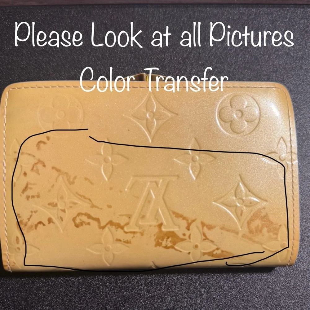 🌞🎉EUC Louis Vuitton Kiss Lock Wallet Coin purse Vernis Authentic-code MI0027.
